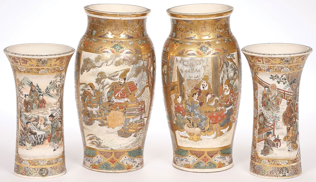 PR OF SATSUMA VASES (1 of 6)