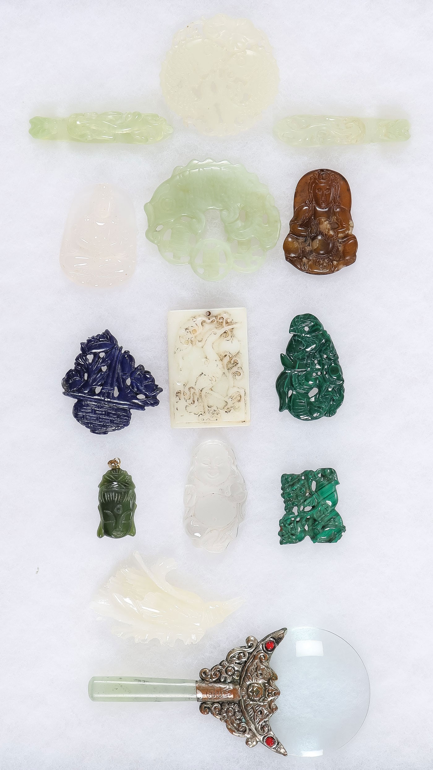 GOOD CHINESE CARVED JADE & HARDSTONE (1 of 1)