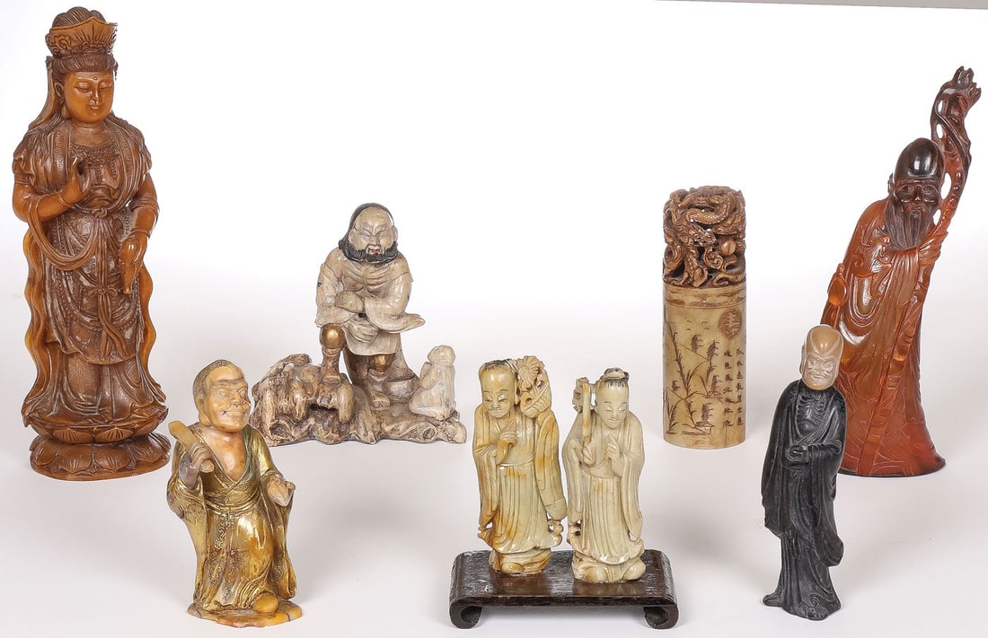 8 CHINESE CARVED OBJECTS (1 of 3)