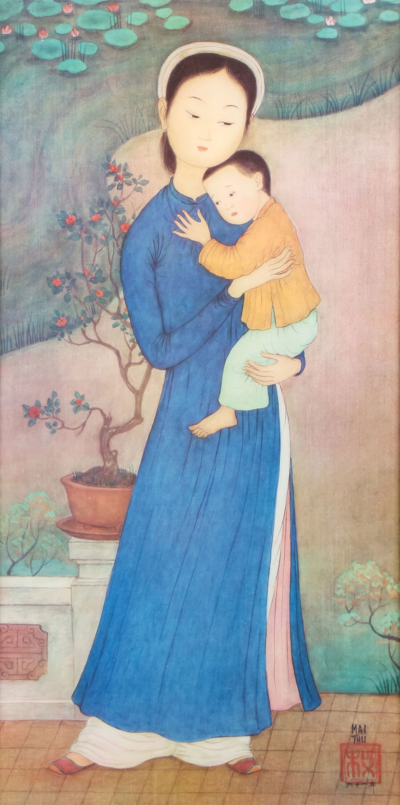 MAI TRUNG THU COLOR LITHOGRAPH PRINT (1 of 3)