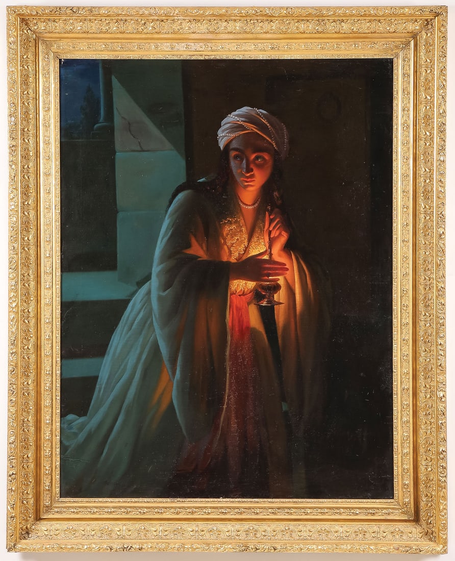 DRAMATIC ORIENTALIST PAINTING, 19TH C