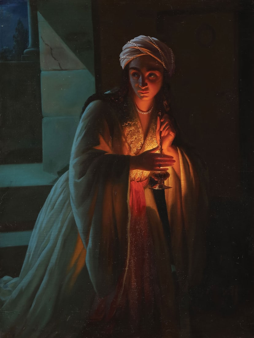 DRAMATIC ORIENTALIST PAINTING, 19TH C - 2
