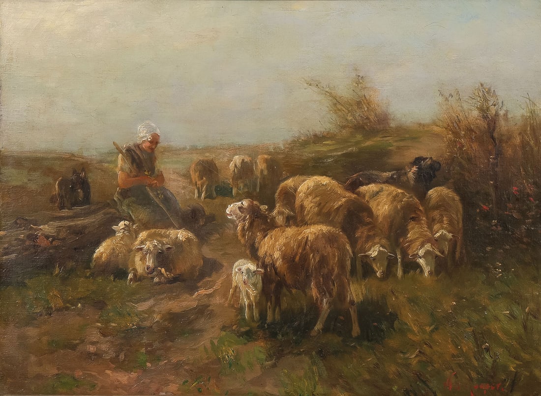 LOVELY SIGNED DUTCH PAINTING, 19TH C (1 of 5)