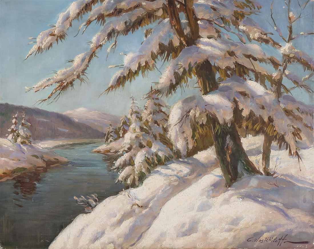 LARGE SIGNED RUSSIAN PAINTING (1 of 3)