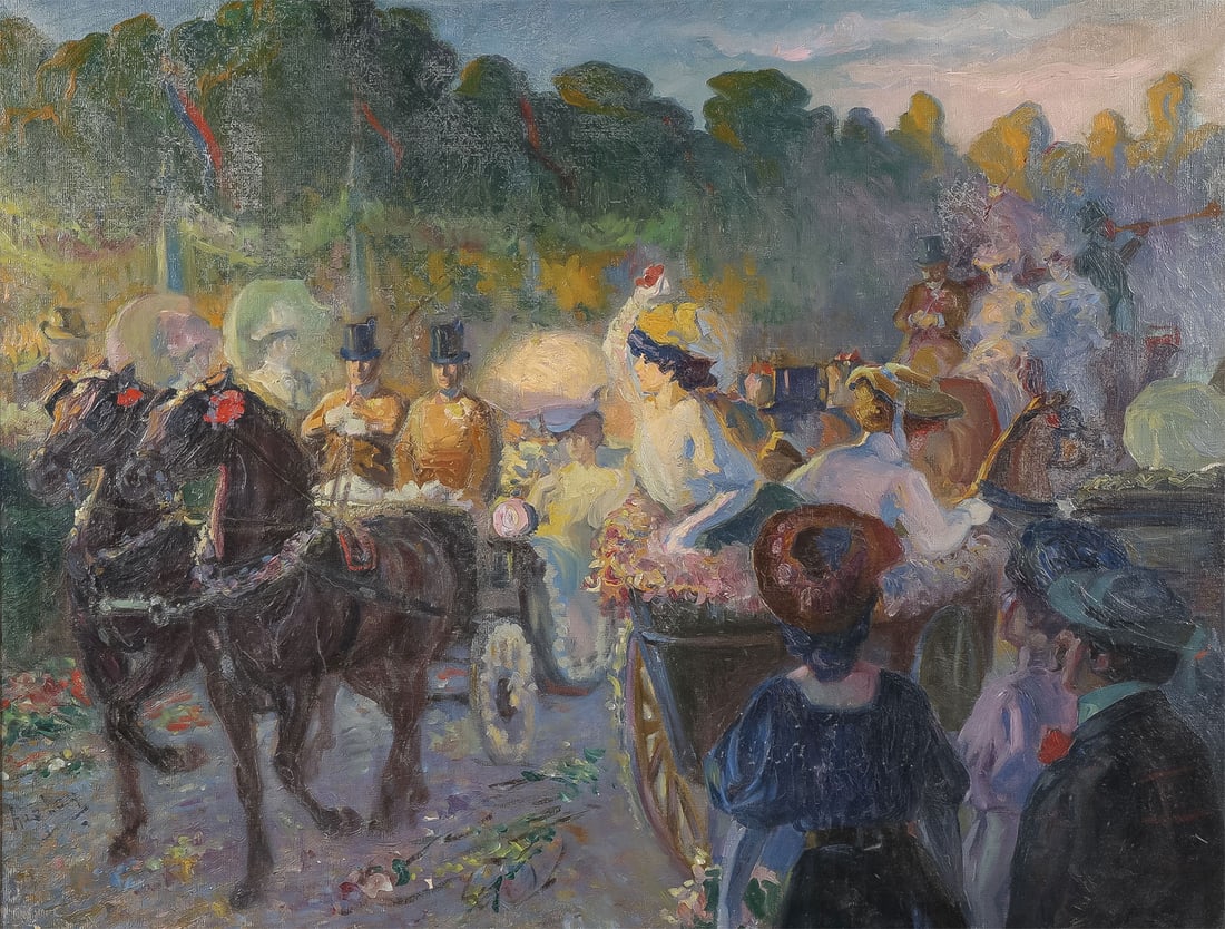 SIGNED FRECH BELLE EPOCH PAINTING (1 of 3)