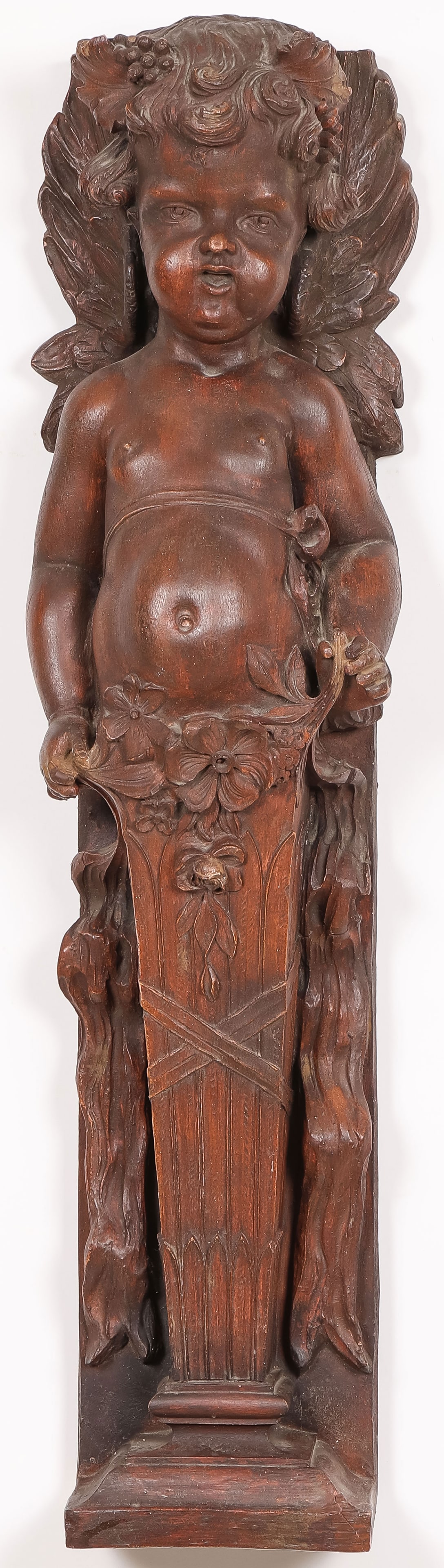 TERRACOTTA BACCHANAL WINGED CHERUB (1 of 2)