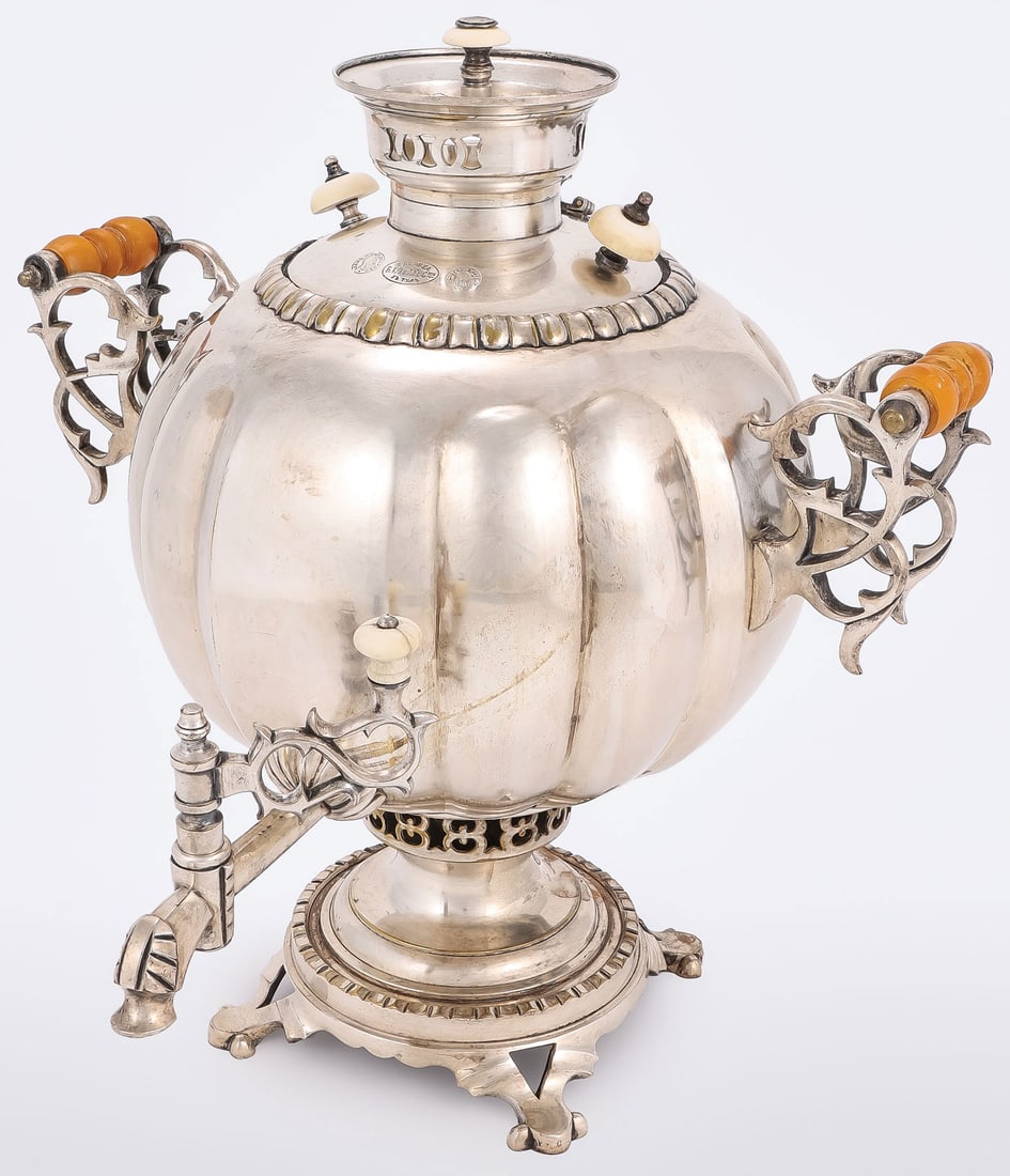 RUSSIAN SAMOVAR B. G. TEILE, TULA, 19TH C (1 of 4)