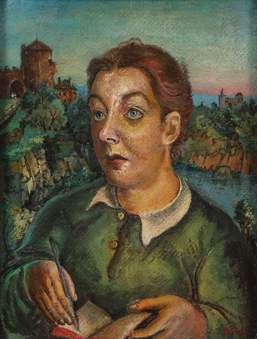 DAVID BURLIUK PORTRAIT OF WIFE, C. 1940 (1 of 4)