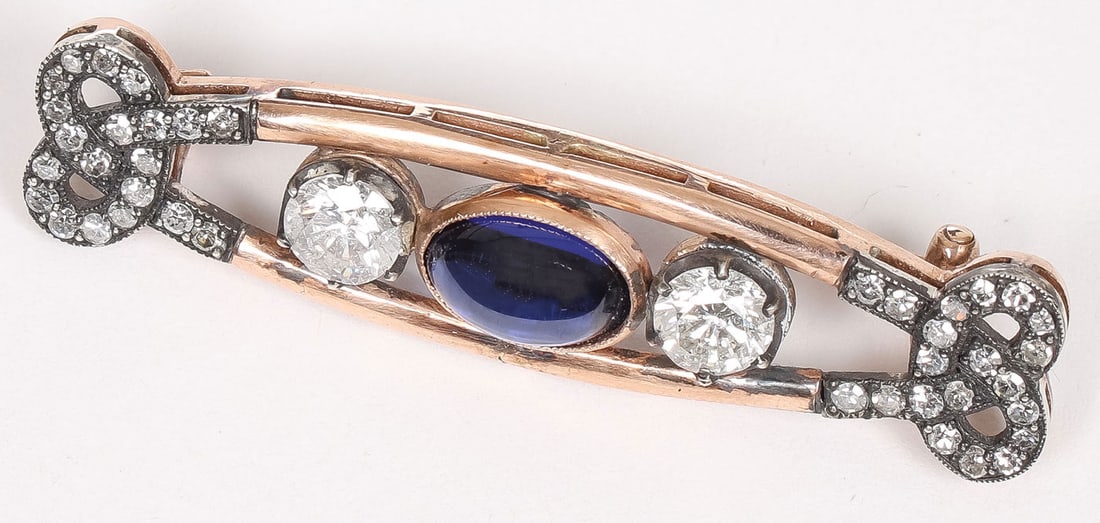 FABERGE GOLD AND JEWELED BROOCH, HOLLMING (1 of 3)