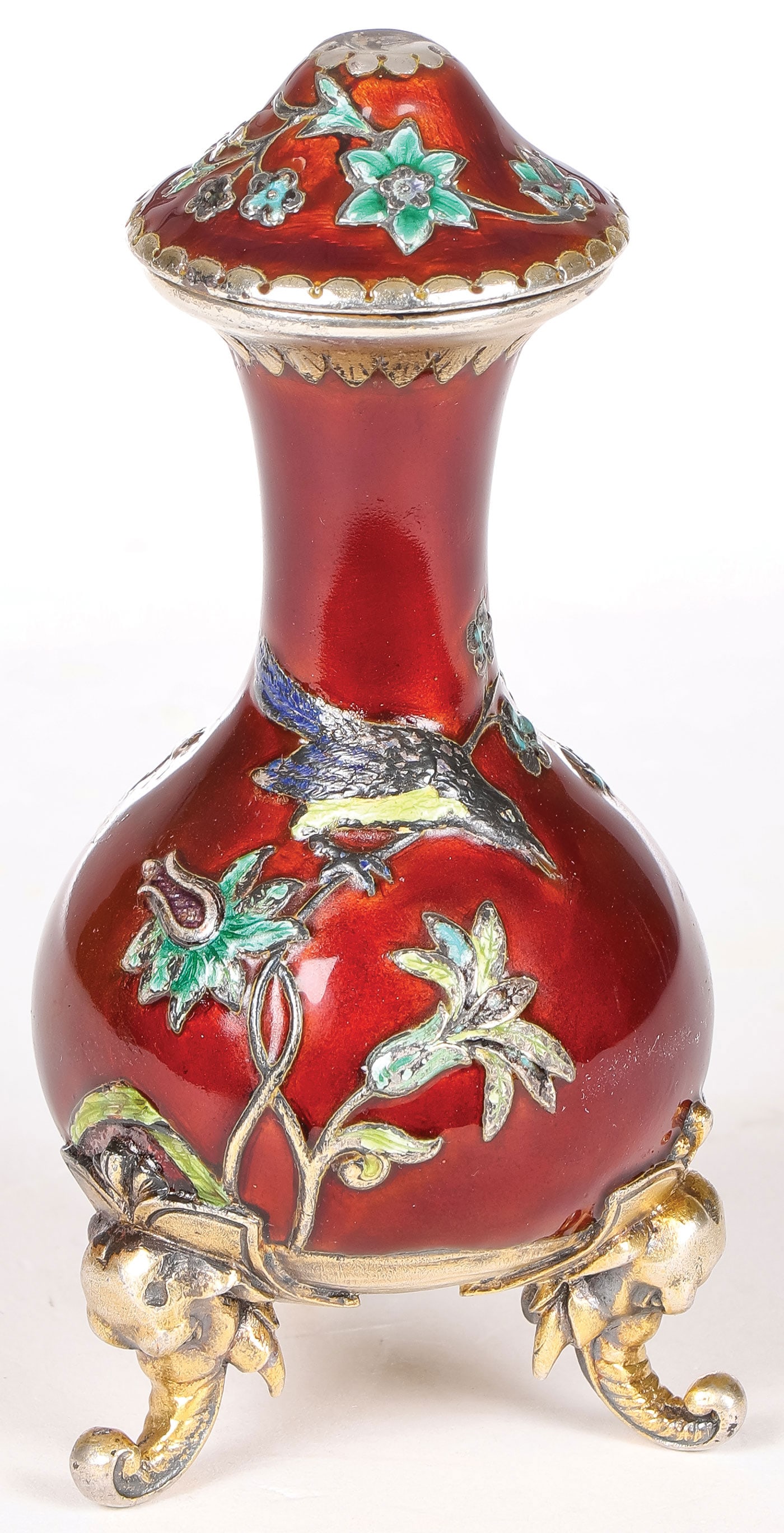 RUSSIAN SILVER & ENAMEL PERFUME, OVCHINNIKOV (1 of 3)