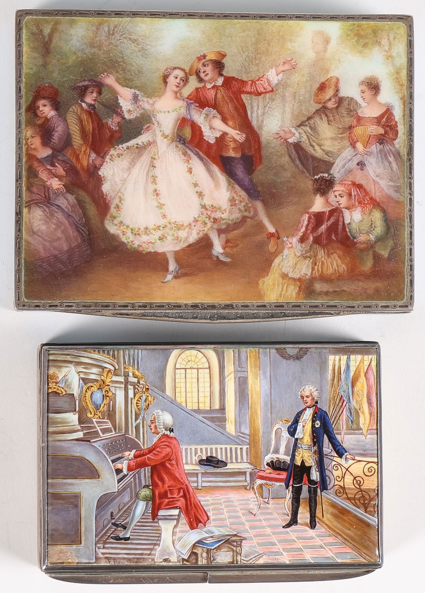 TWO FINE SILVER AND ENAMEL BOXES (1 of 7)