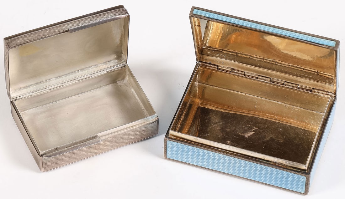 TWO FINE SILVER AND ENAMEL BOXES - 2