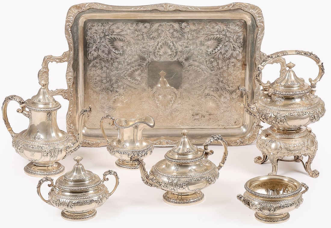 IMPRESSIVE GORHAM STERLING SILVER TEA SERVICE (1 of 3)