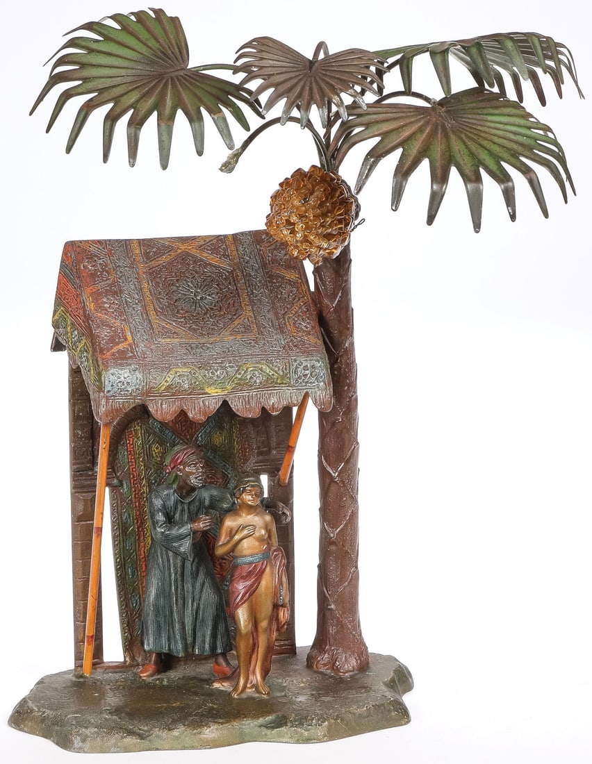 AUSTRIAN PAINTED ARAB GENRE LAMP (1 of 3)