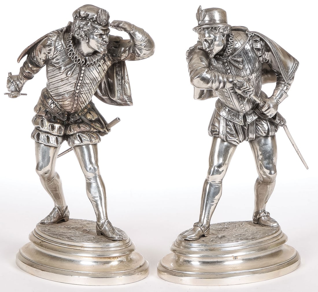 PR GREAT FRENCH SIGNED SILVERED BRONZES (1 of 3)