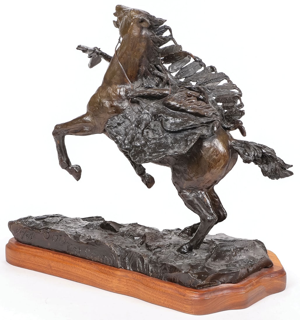 SIGNED NATIVE AMERICAN BRONZE - 2