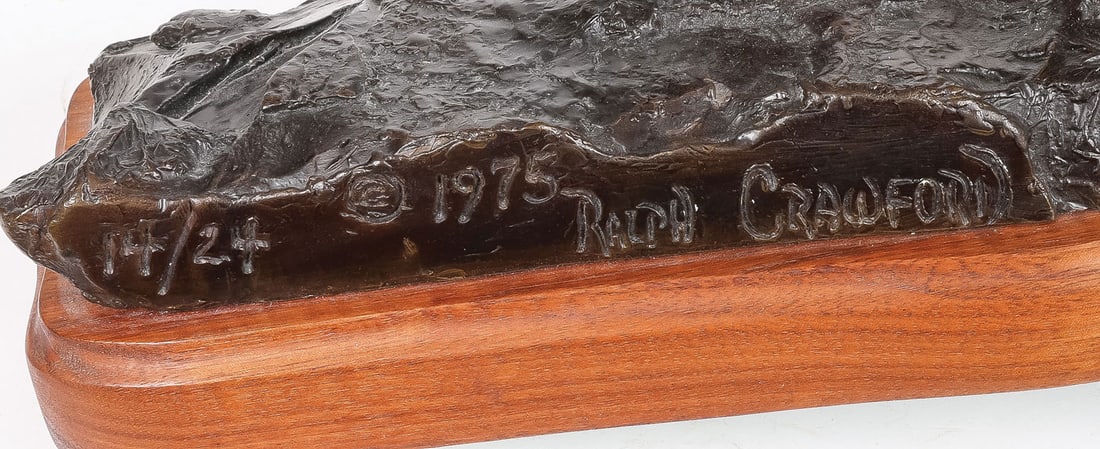 SIGNED NATIVE AMERICAN BRONZE - 3