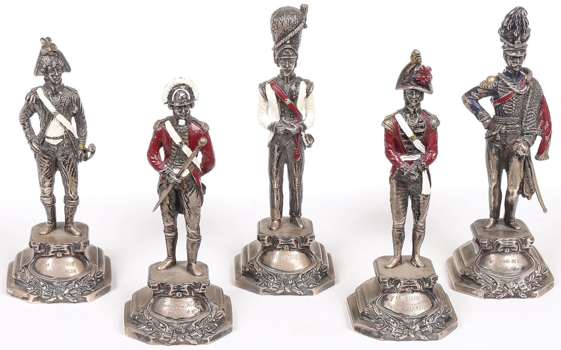 FIVE .800 SILVER EUROPEAN SOLDIER MODELS (1 of 4)