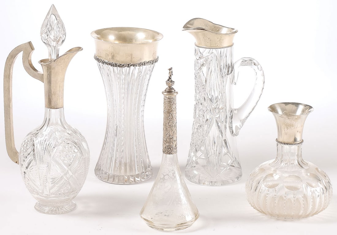 SILVER MOUNTED CUT GLASS (1 of 2)