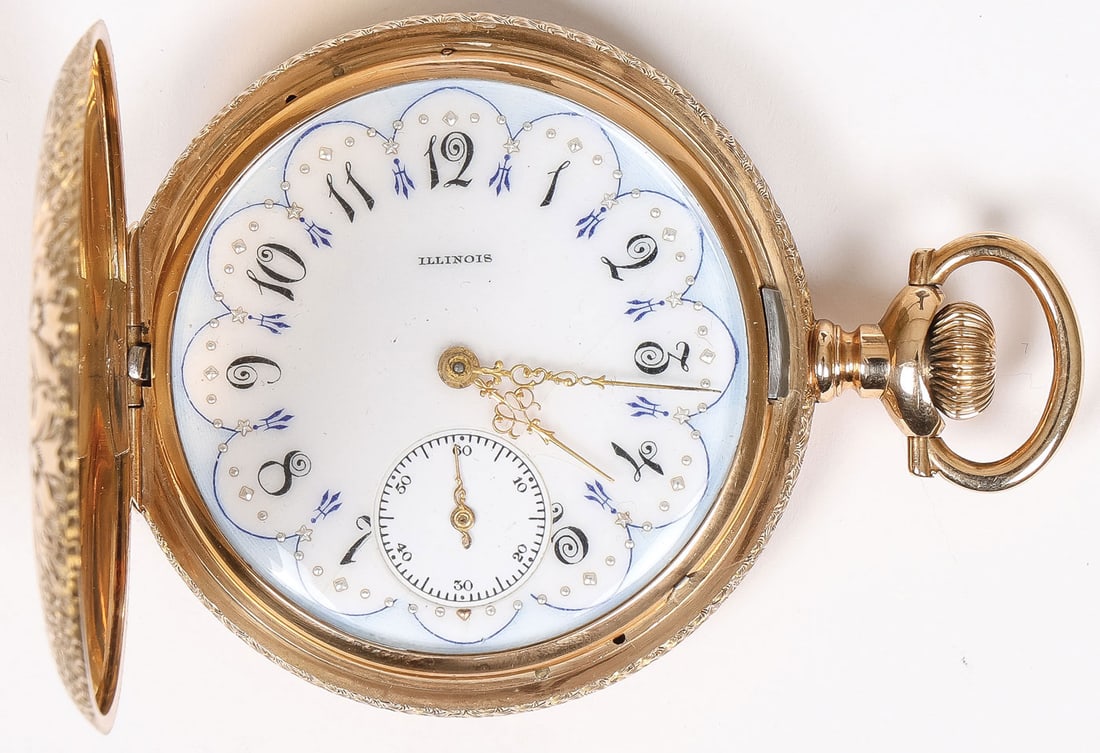 GOOD 14K GOLD ILLINOIS POCKET WATCH (1 of 4)