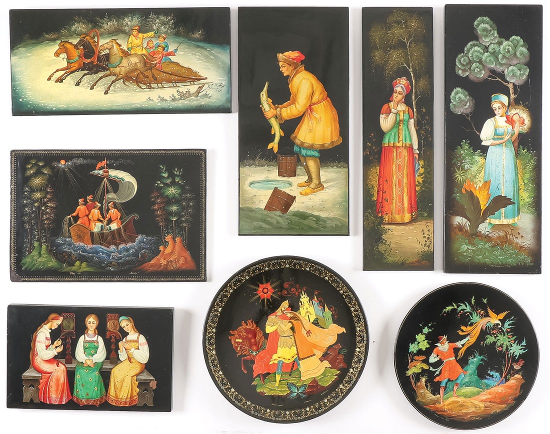 RUSSIAN LACQUER PLAQUES & PLATES (1 of 1)