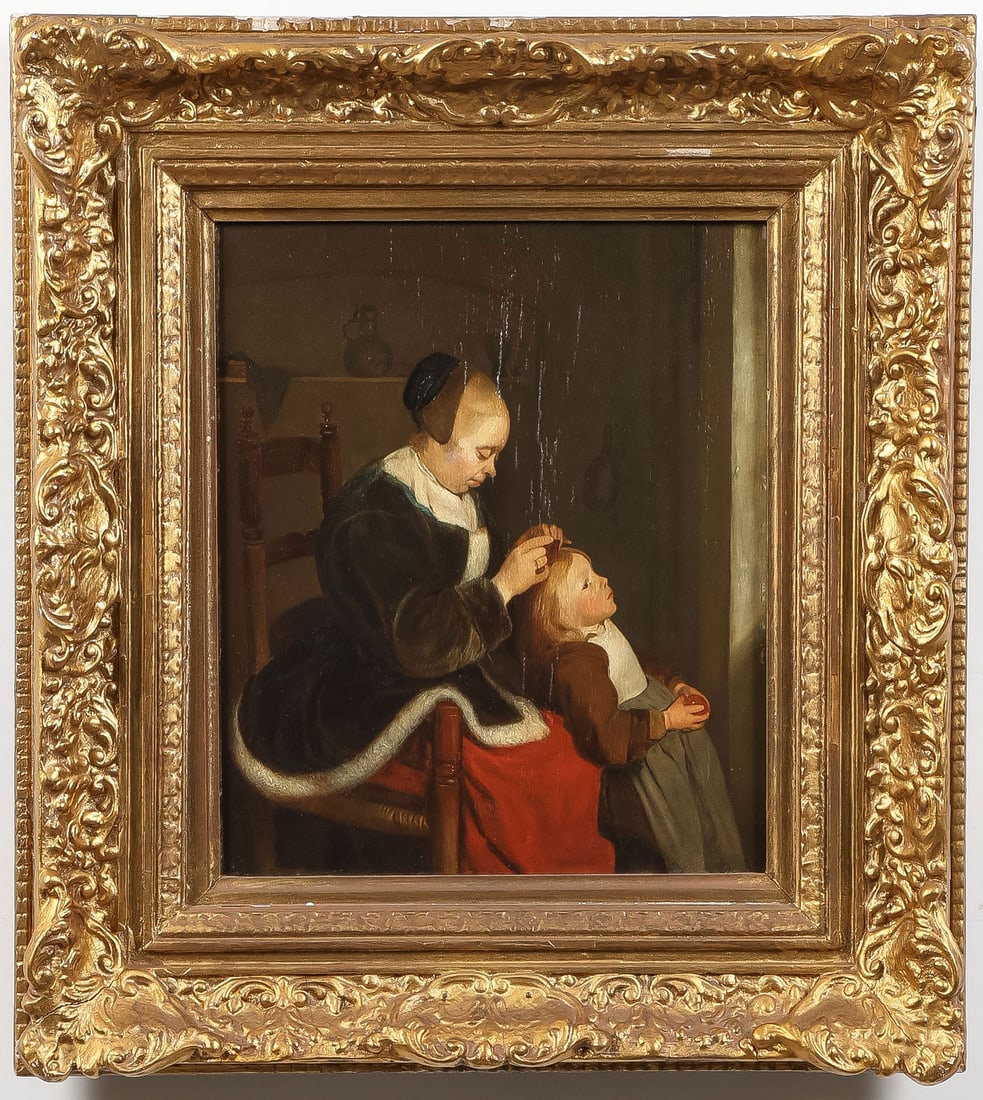 OIL ON WOOD PANEL AFTER BORCH (1 of 3)