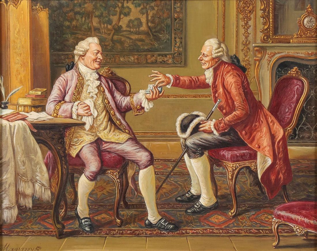 SIGNED INTERIOR SCENE PAINTING - 2