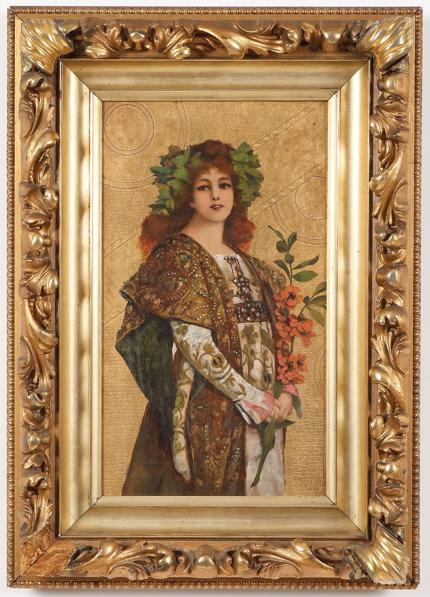 GOOD AESTHETIC MOVEMENT PAINTING, C. 1890 (1 of 3)