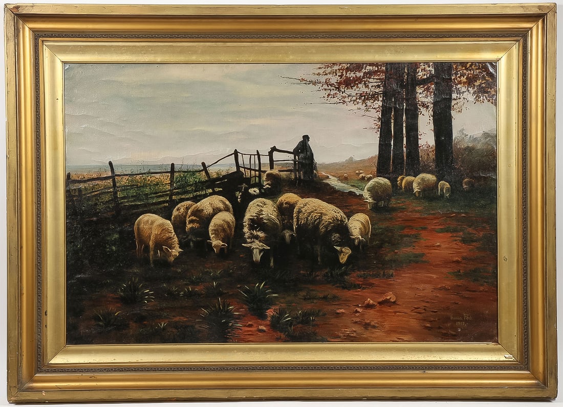 LARGE SIGNED & DATED PASTORAL SCENE - 2