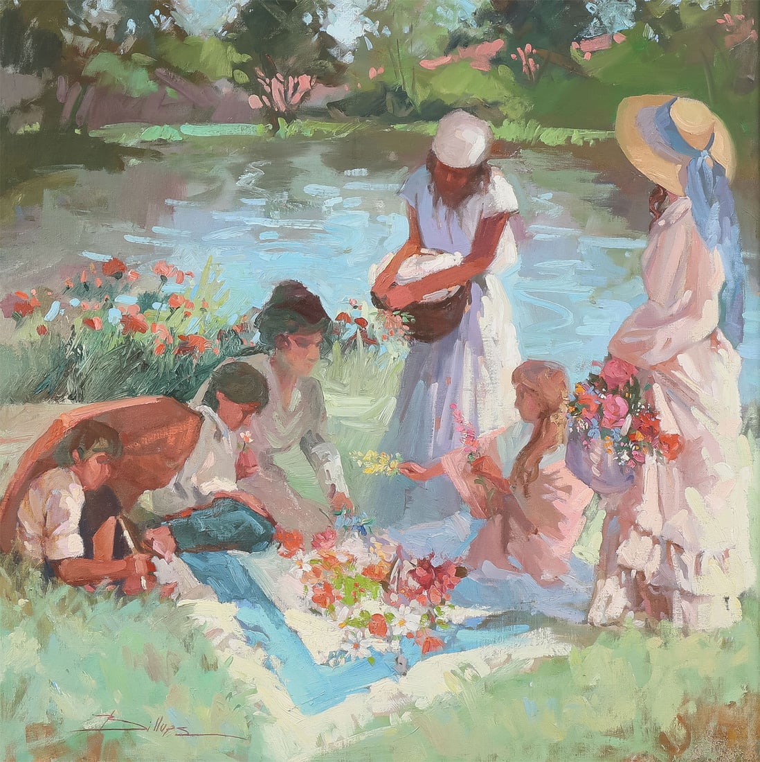 SIGNED AMERICAN IMPRESSIONIST PAINTING (1 of 4)