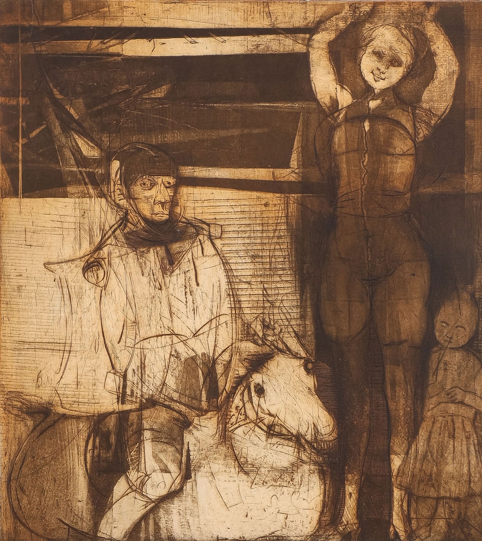 GREAT LASNSKY SIGNED ETCHING, C. 1956 (1 of 3)