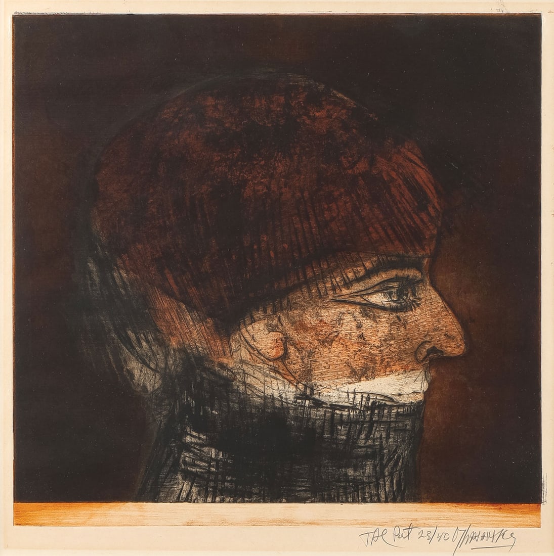 INTERESTING LASANSKY SIGNED ETCHING, C. 1962 (1 of 3)