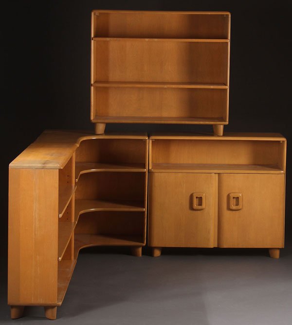 4 Piece Heywood Wakefield Sectional Corner Bookcase