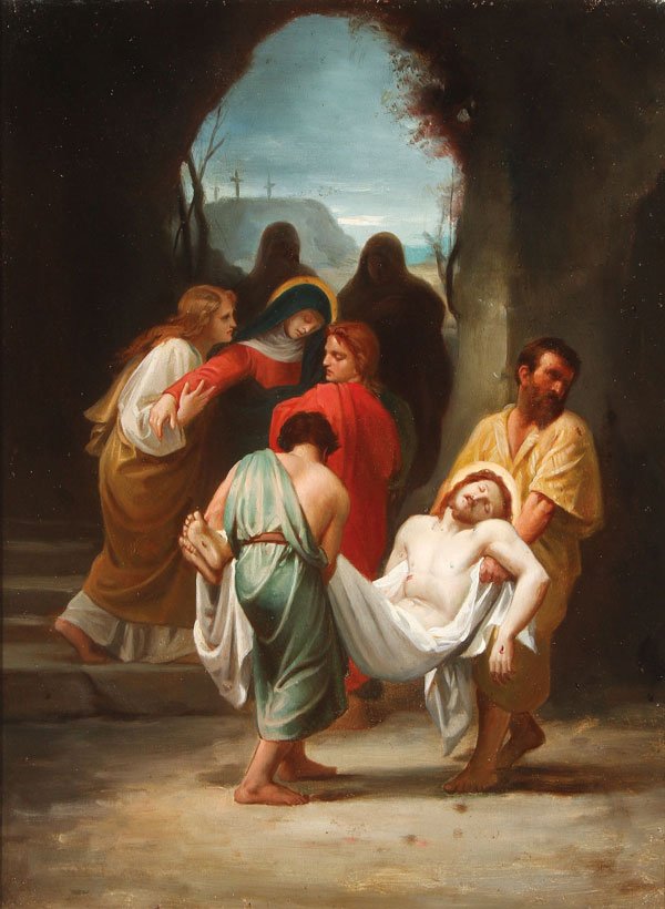 FINE OIL PAINTING, DEPOSITION, 19TH CENTURY: GERMAN SCHOOL(19th century)The Deposition Oil on canvasUnsigned15.75 inches x 12 inches (40 x 30.5 cm)