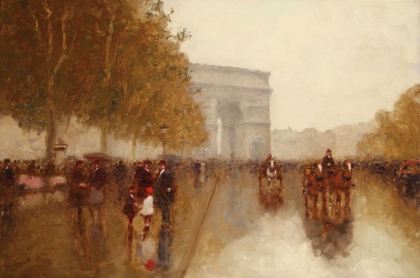 ANDRE GISSON OIL PAINTING: ANDRE GISSON(American 1921-2003)Arc d'Triomphe Oil on canvasSigned lower left "A. Gisson"24 inches x 36 inches