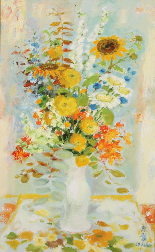 ORIGINAL LE PHO OIL PAINTING: LE PHO(Vietnamese 1907-2001)Bouquet Champêtre Oil on canvasSigned lower right24.5 inches x 15.25 inches (61 x 38.8 cm)