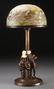 PETER TERESZCZUK, DAUM NANCY BRONZE & GLASS LAMP