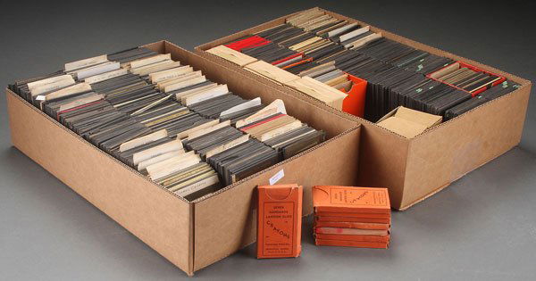 OVER 800 MAGIC LANTERN SLIDES 1ST QUARTER 20TH C: OVER 800 MAGIC LANTERN SLIDES 1ST QUARTER 20TH CENTURY. Mostly European scenes, some Pacific Rim, and educational/meteorically, and a partial "Pageant of America Series."
