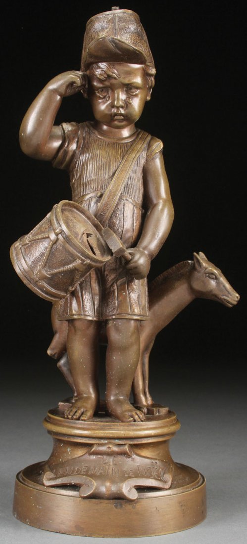 ALBERT ROLLÉ(Prussian 1816- ) Lendemain de Noel: ALBERT ROLLÉ(Prussian 1816- ) Lendemain de Noel - The Day after Christmas Bronze with brown patina Inscribed on base with integral French title Height 12.4 inches (31.5 cm)