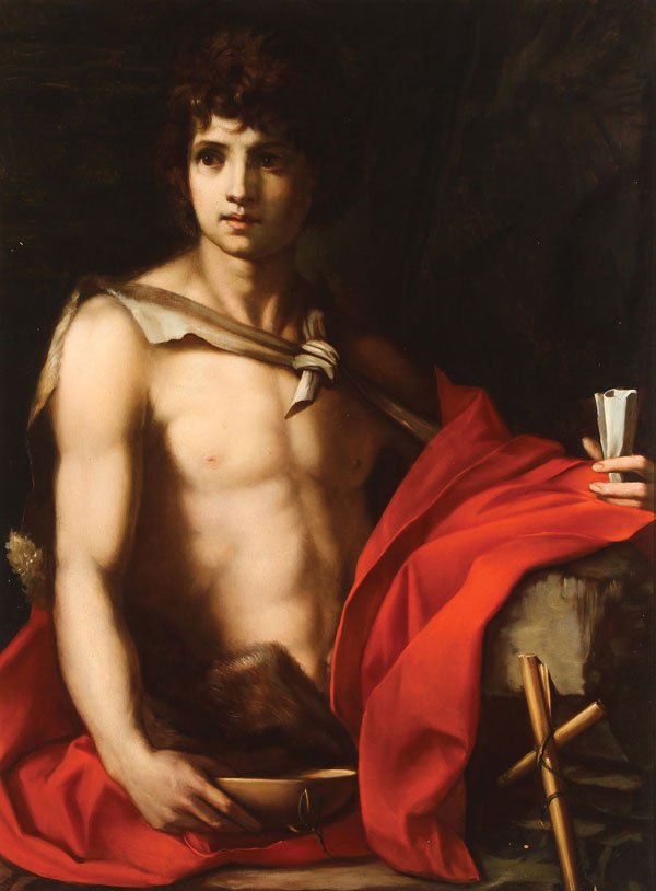 After ANDREA DEL SARTO(Italian 1486-1530): After ANDREA DEL SARTO(Italian 1486-1530) The Young John the Baptist Oil on canvas 36 inches x 27 inches (91.5 x 68.5 cm)