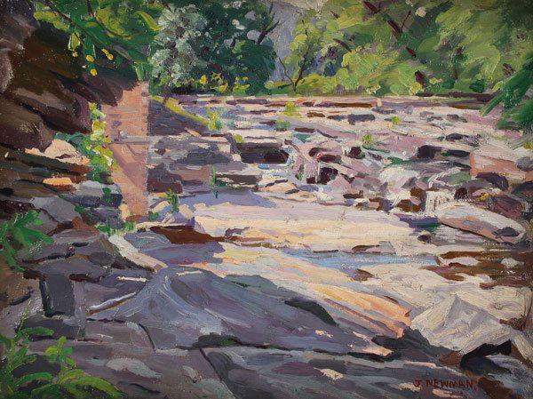 2 PAINTINGS OF WOODSTOCK NEW YORK CIRCA 1915: JOSEPH NEWMAN(American 1890-1979)Scenes of Woodstock, New York - circa 1915Oil on artist boardOne signed lower right J. Newman and both inscribed on verso "Woodstock"12 inches x 16 inches each, unfra