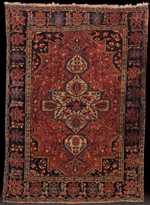 A FARAHAN SAROUK, PERSIAN ORIENTAL RUG: A FARAHAN SAROUK, PERSIAN ORIENTAL RUG, CIRCA 1930S. 4 feet 8 inches x 3 feet 4 inches (142.2 x 101.6 cm). Provenance: From the lifetime estate collection of Jose Antonio Danobeitia (1942-2011). Born 