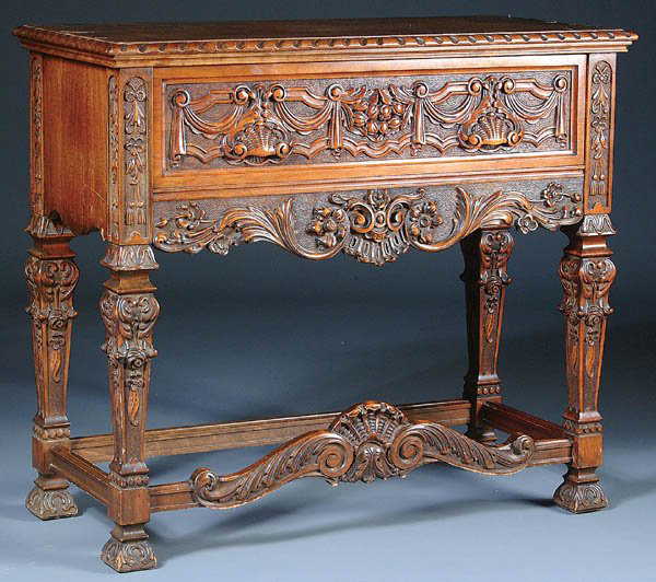 870 13 Piece Jacobean Revival Dining Room Set Carved