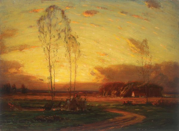 GEORGE INNESS, JR SIGNED & DATED 1882: GEORGE INNESS, JR(American 1854-1924)Fall Landscape - 1882Oil on canvasSigned lower left and dated 188216 inches x 21.5 inches