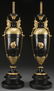 FRENCH GILT BRONZE AND ENAMELED NEO-CLASSIC URNS