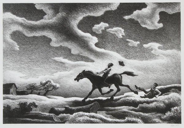 THOMAS HART BENTON SPRING TRYOUT LITHOGRAPH SIGNED: THOMAS HART BENTON(American 1889-1975)Spring Tryout - 1943LithographSigned in pencil lower right10 inches x 14 inches SHIPPING NOTICE:Jackson’s is your sole and only so