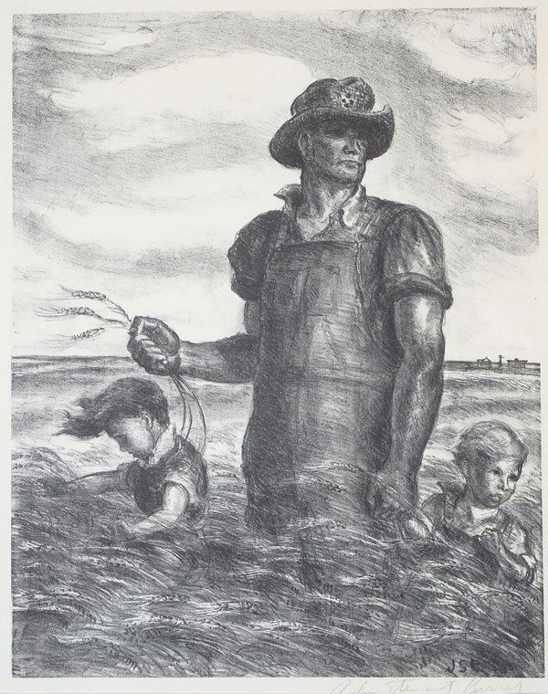 JOHN STEUART CURRY OUR GOOD EARTH LITHOGRAPH SIGNED: JOHN STEUART CURRY(American 1897-1946)Our Good Earth Lithograph on paperSigned in pencil lower right13.5 inches x 11 inches SHIPPING NOTICE:Jackson’s is your sole and on
