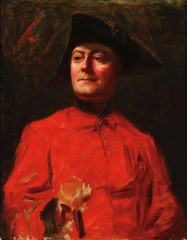 OIL PAINTING CIRCLE OF JOHN SINGER SARGENT: Circle of JOHN SINGER SARGENT(American 1856-1925) A Naval Officer with Tricorne Hat Oil on canvas Unsigned 20.5 inches x 16 inches (52 x 41 cm) SHIPPING NOTICE: Jackson’s is