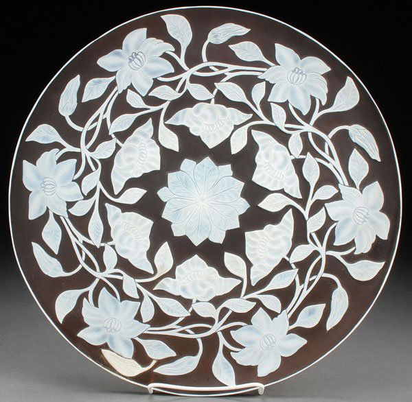 A LARGE ENGLISH CAMEO ART GLASS CHARGER (1 of 1)