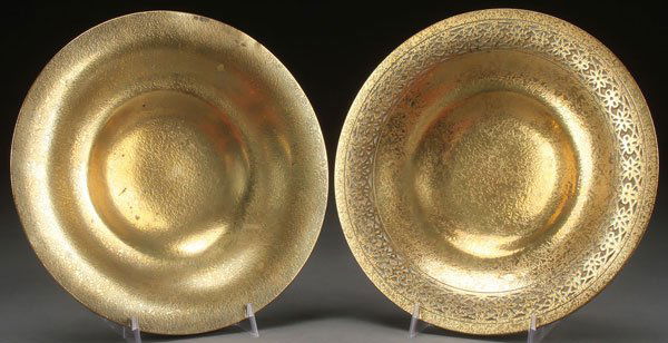 TWO TIFFANY STUDIOS ETCHED DORE BRONZE LOW BOWLS (1 of 3)
